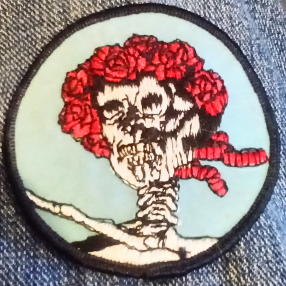 Grateful Dead Bertha Skeleton Red Roses Vintage Sew on Cloth Patch NWOT New